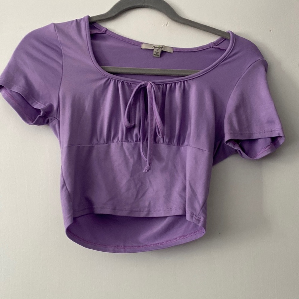 purple crop top